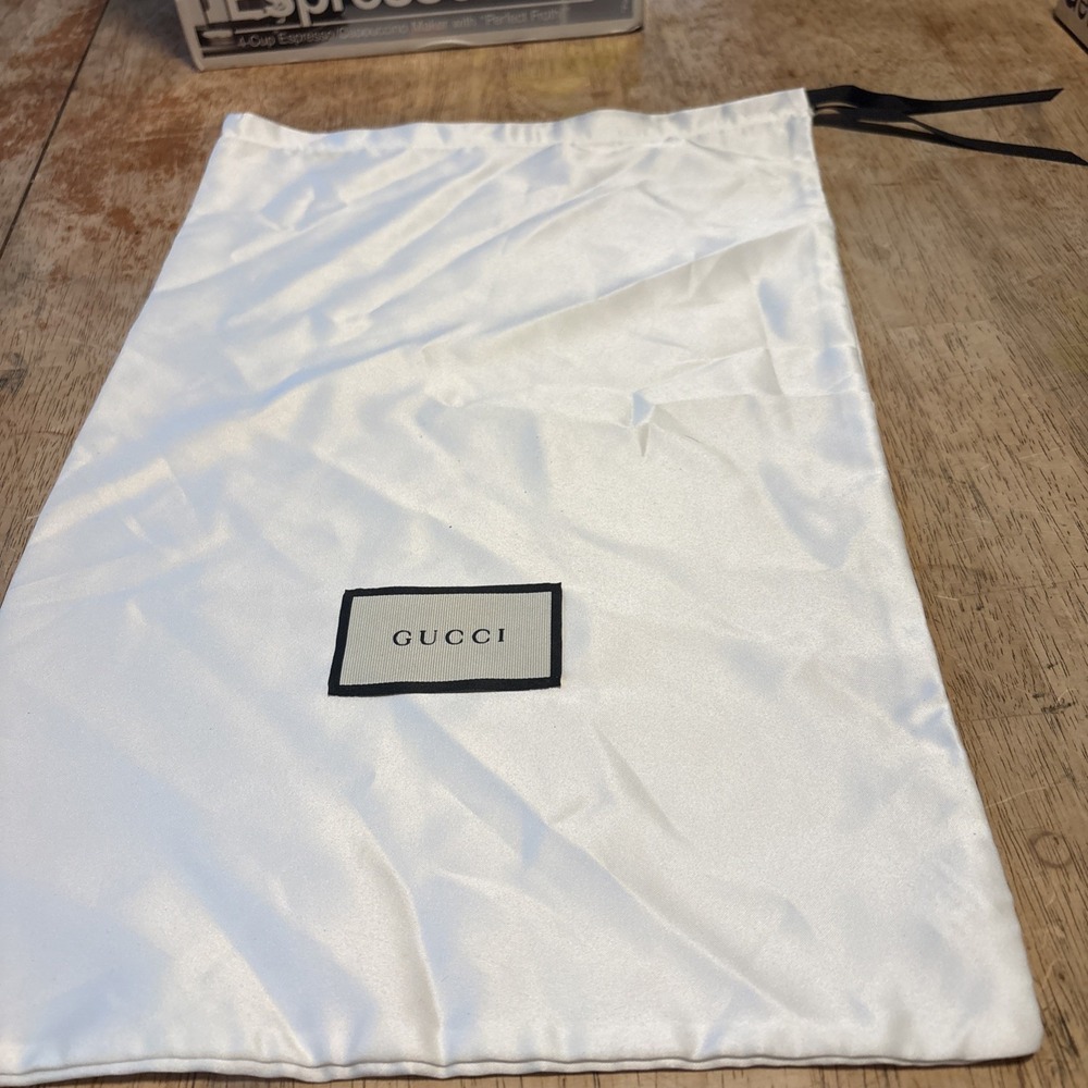 Gucci White Satin Drawstring Dust Bag 11.5" x 11" – Authentic Luxury Storage